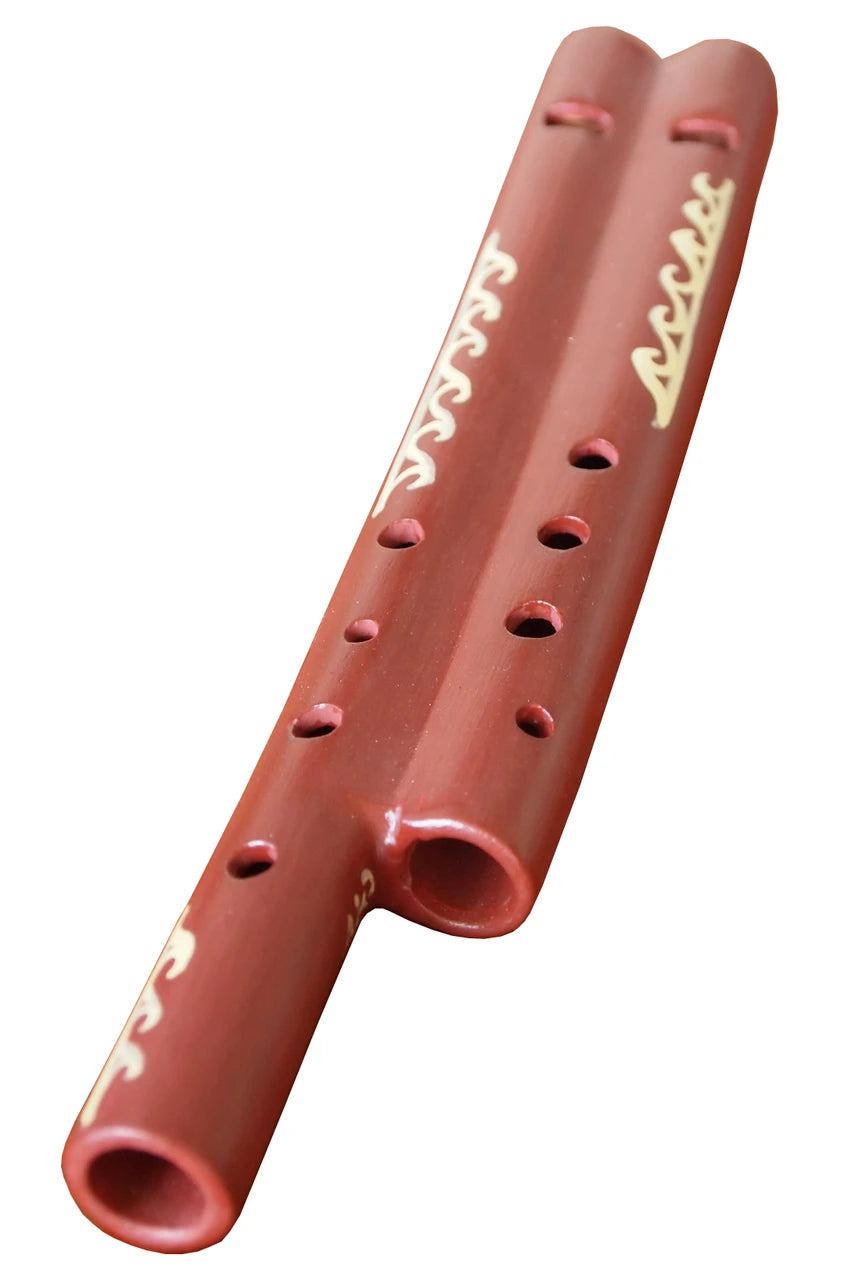 Ancient Double Flute Gaita from Cajamarca Peru Replica