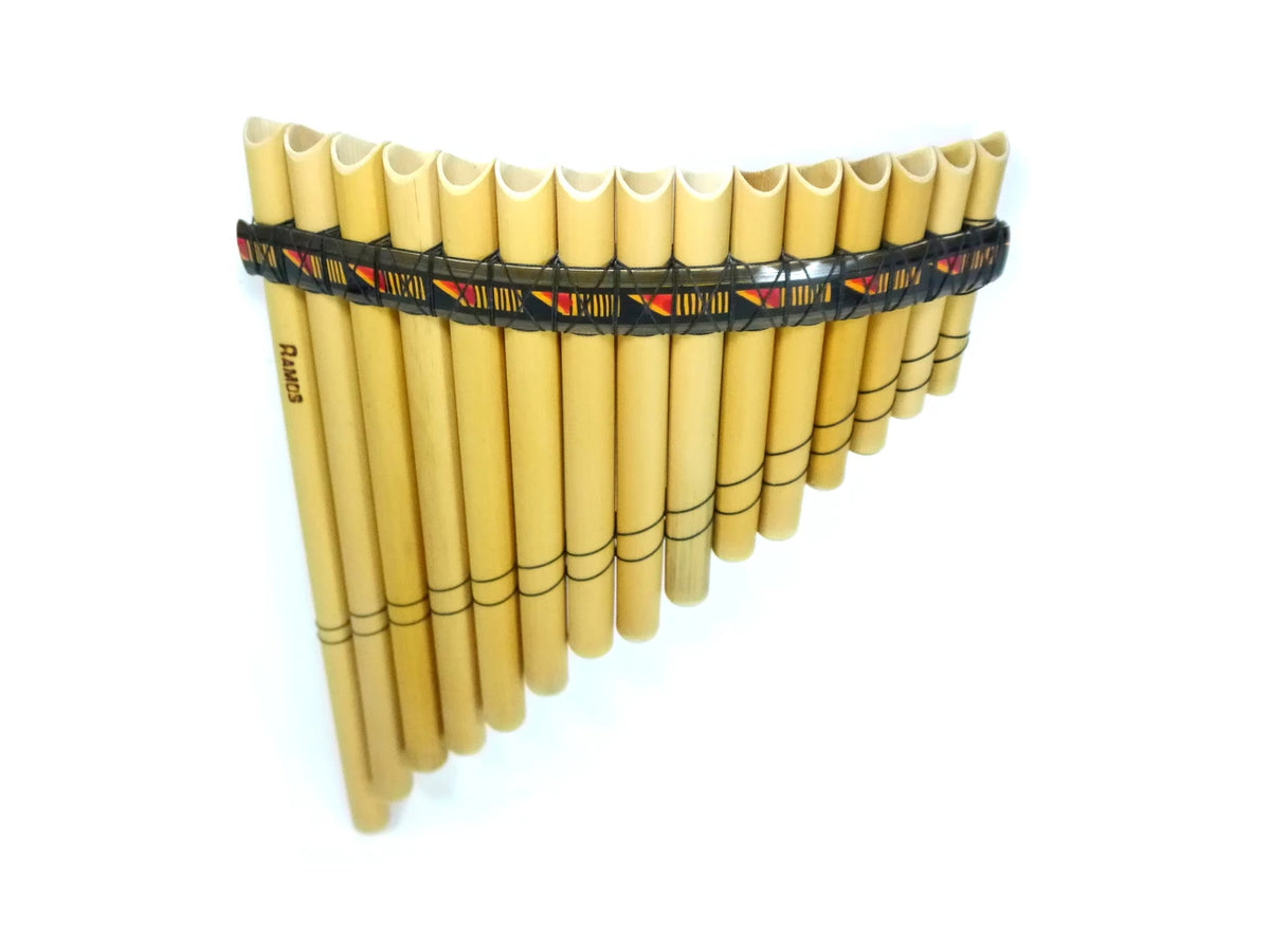 Ramos Antara Pan Flute | 15 Pipes | A Minor 440Hz | Handcrafted in Peru + Case