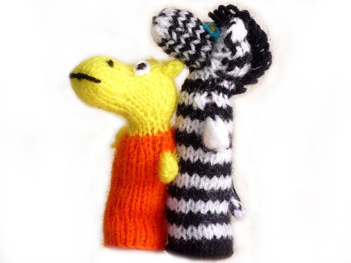 1,000 Zoo Animal Finger Puppets | Wholesale Lot | Hand-Knit Wool | Handmade in Peru