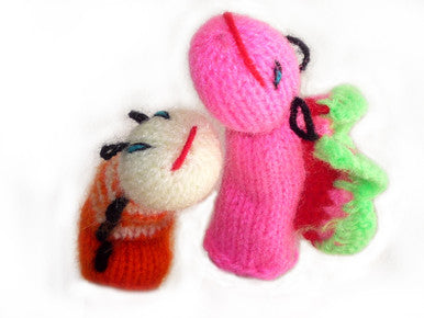 100  Hand Knit Finger Puppets - Handmade Peru Toy