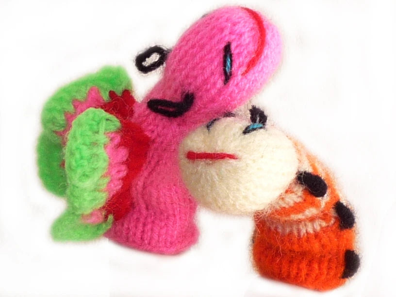 50 Zoo Animal Finger Puppets | Handwoven Wool | Handmade in Peru