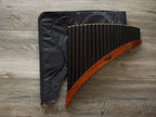 Black and Red Professional Lupaca Pan Flute 25 Pipes Burnt Bamboo