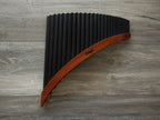 Black and Red Professional Lupaca Pan Flute 25 Pipes Burnt Bamboo