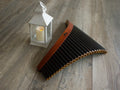 Black and Red Professional Lupaca Pan Flute 25 Pipes Burnt Bamboo
