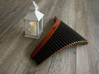 Black and Red Professional Lupaca Pan Flute 25 Pipes Burnt Bamboo