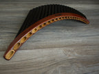 Black and Red Professional Lupaca Pan Flute 25 Pipes Burnt Bamboo