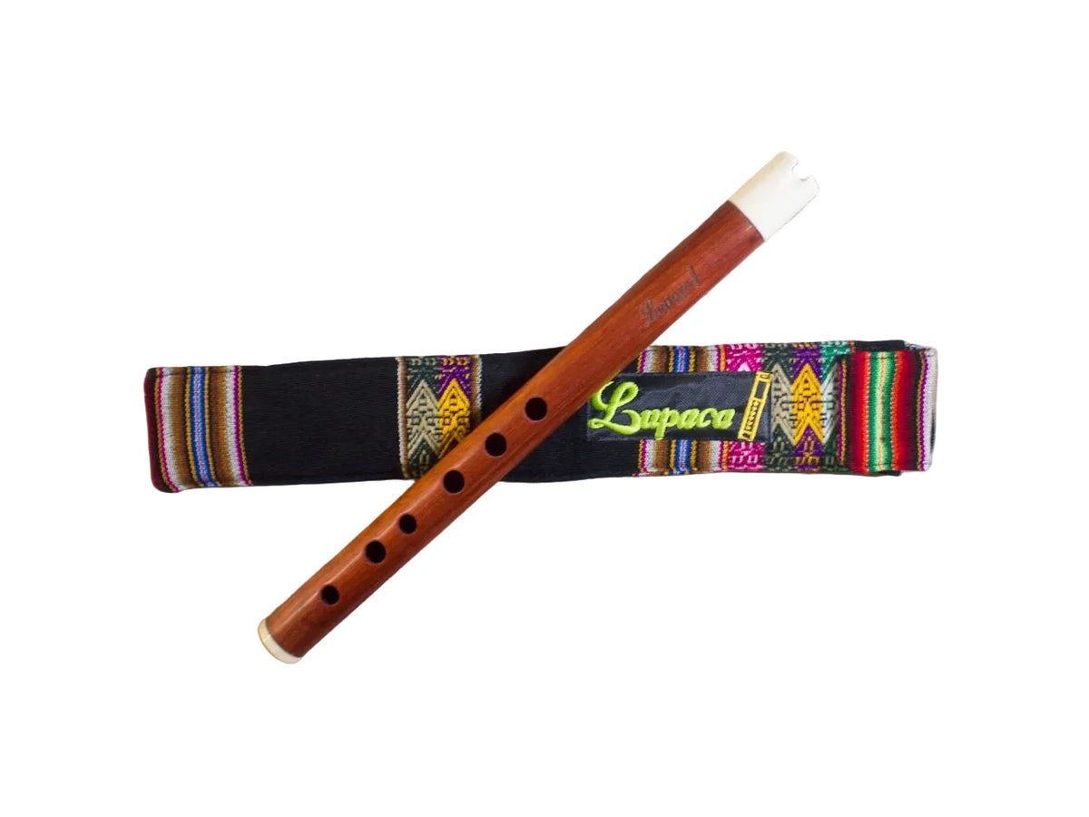 Professional Lupaca  Red Bloodwood and Bone Quena in G