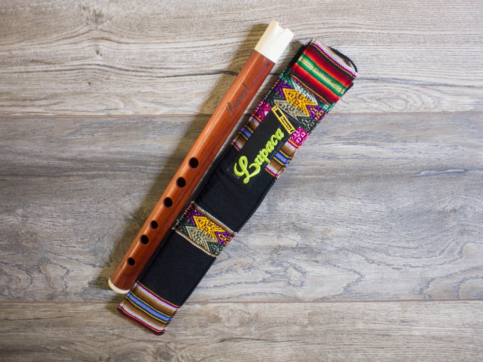Professional Lupaca  Red Bloodwood and Bone Quena in G
