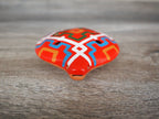 Ocarina - Orange geometric design - Inca culture - Flute