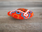 Ocarina - Orange geometric design - Inca culture - Flute