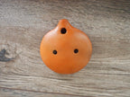 Ocarina - Orange geometric design - Inca culture - Flute