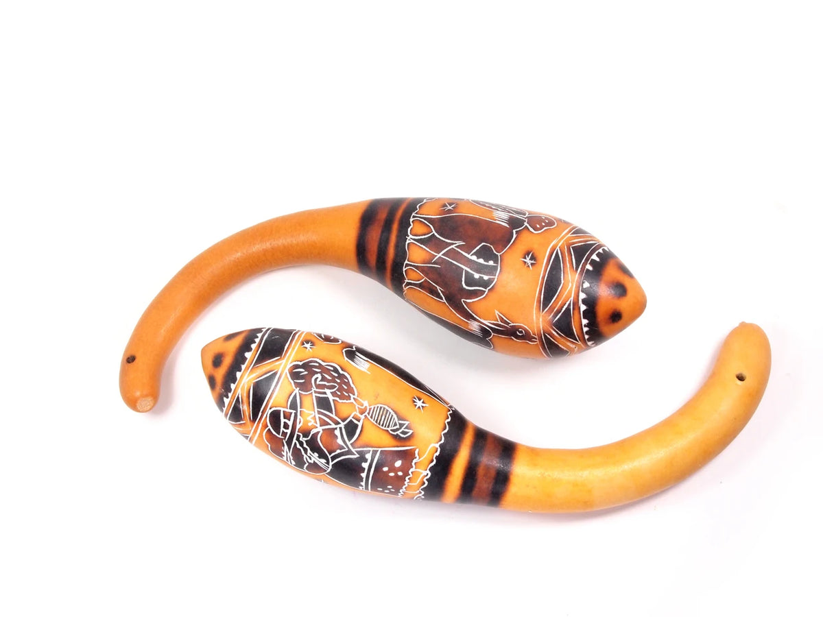 Handcarved Gourd Maracas