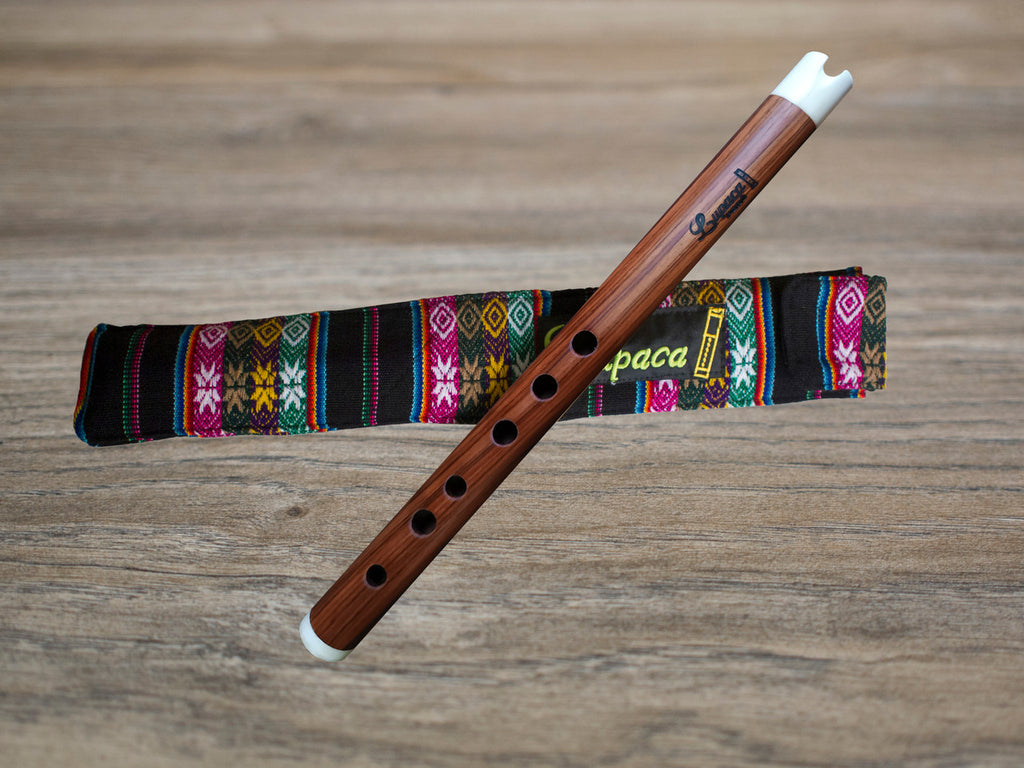 Professional Lupaca  Jacaranda wood and Bone Quena in G