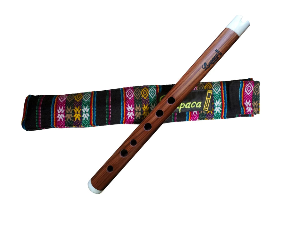 Professional Lupaca  Jacaranda wood and Bone Quena in G