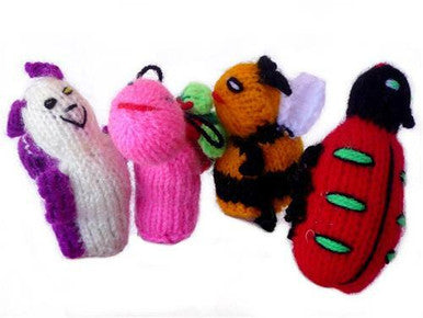 100  Hand Knit Finger Puppets - Handmade Peru Toy