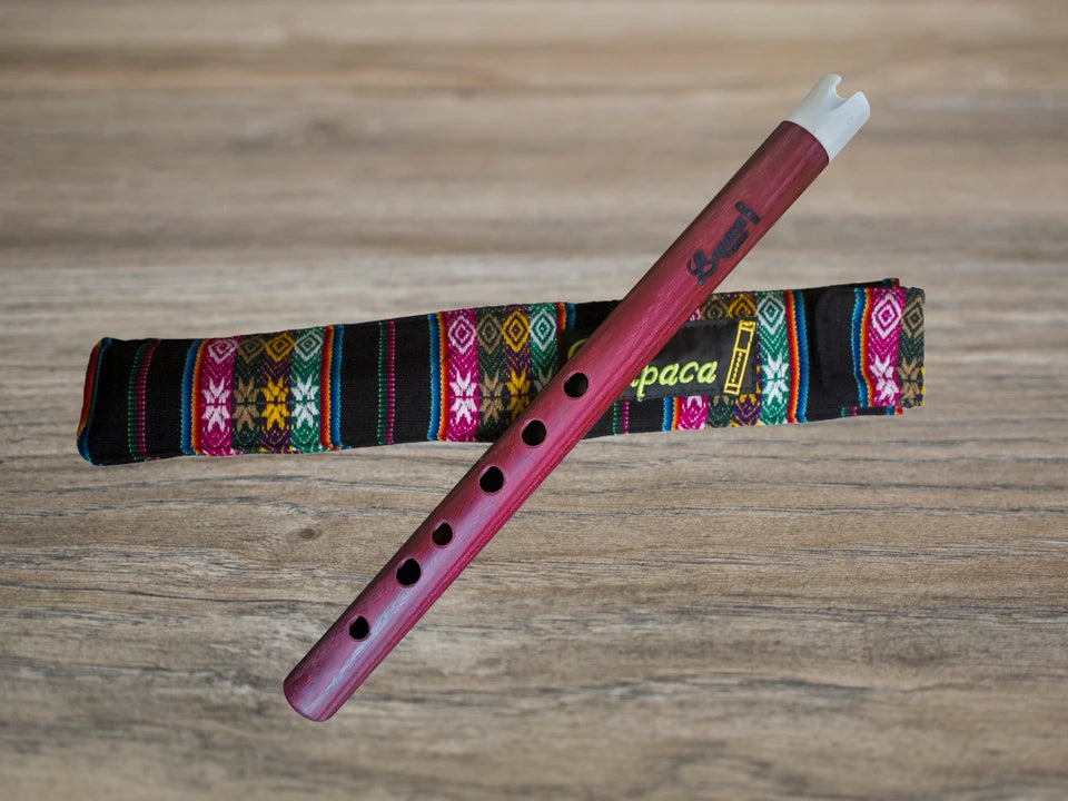 Professional Lupaca  Purple Heart wood and Bone Quena in G